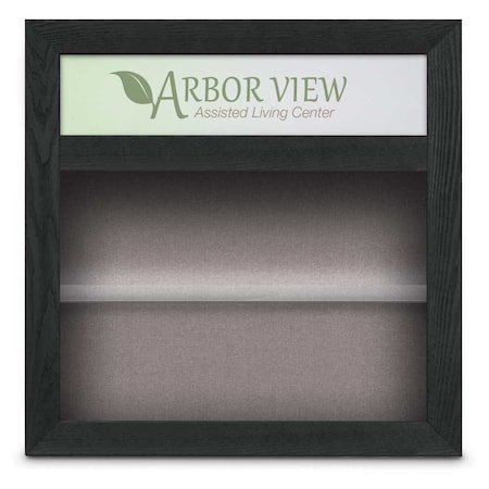 United Visual Products Outdoor Enclosed Combo Board, 42"x32", Satin Frame/Black & Black UVCB4232OD-BLACK-BLACK